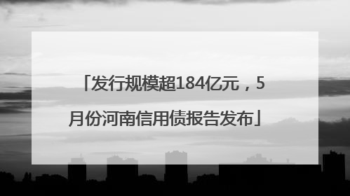 发行规模超184亿元，5月份河南信用债报告发布
