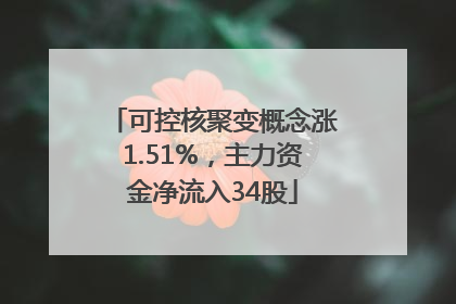 可控核聚变概念涨1.51%，主力资金净流入34股