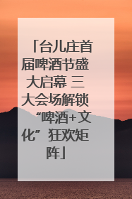 台儿庄首届啤酒节盛大启幕 三大会场解锁“啤酒+文化”狂欢矩阵