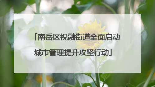 南岳区祝融街道全面启动城市管理提升攻坚行动
