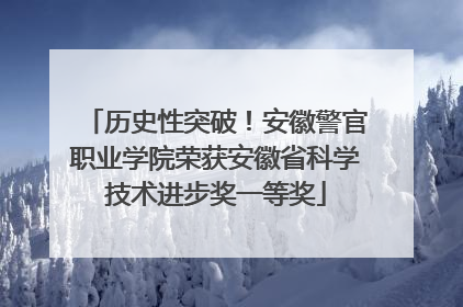 历史性突破！安徽警官职业学院荣获安徽省科学技术进步奖一等奖