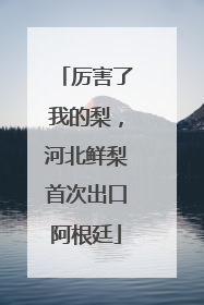 厉害了我的梨，河北鲜梨首次出口阿根廷