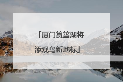 厦门筼筜湖将添观鸟新地标