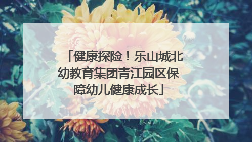 健康探险！乐山城北幼教育集团青江园区保障幼儿健康成长