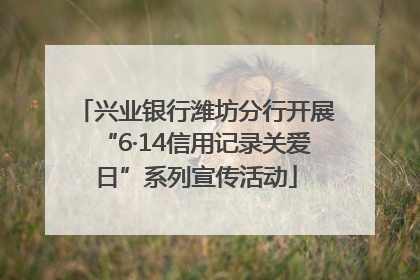 兴业银行潍坊分行开展“6·14信用记录关爱日”系列宣传活动