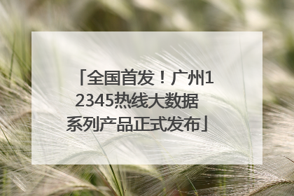全国首发！广州12345热线大数据系列产品正式发布