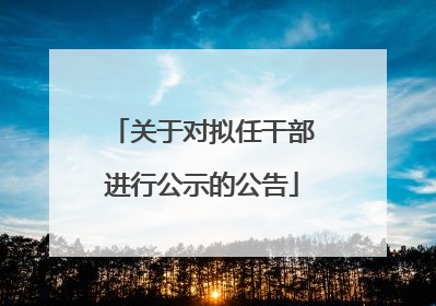 关于对拟任干部进行公示的公告