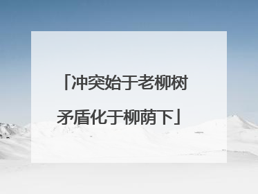 冲突始于老柳树 矛盾化于柳荫下