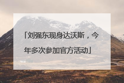 刘强东现身达沃斯，今年多次参加官方活动
