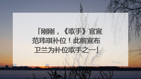 刚刚，《歌手》官宣范玮琪补位！此前宣布卫兰为补位歌手之一