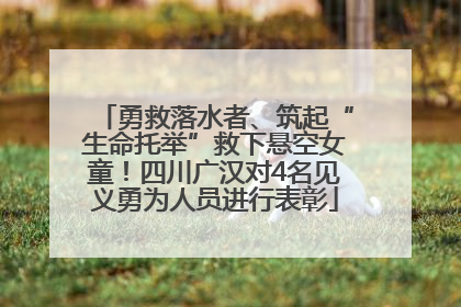 勇救落水者、筑起“生命托举”救下悬空女童！四川广汉对4名见义勇为人员进行表彰