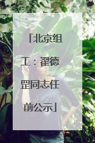北京组工：翟德罡同志任前公示