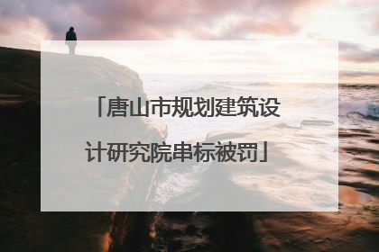 唐山市规划建筑设计研究院串标被罚