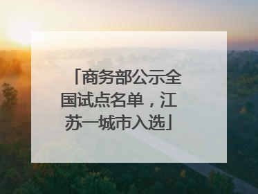 商务部公示全国试点名单，江苏一城市入选