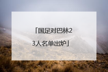 国足对巴林23人名单出炉