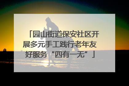 园山街道保安社区开展多元手工践行老年友好服务“四有一无”