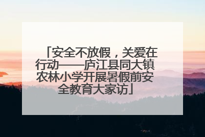 安全不放假，关爱在行动——庐江县同大镇农林小学开展暑假前安全教育大家访