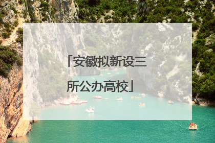 安徽拟新设三所公办高校