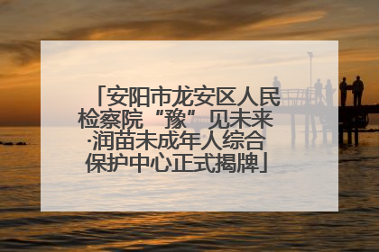 安阳市龙安区人民检察院“豫”见未来·润苗未成年人综合保护中心正式揭牌