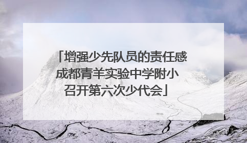 增强少先队员的责任感 成都青羊实验中学附小召开第六次少代会