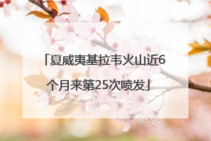 夏威夷基拉韦火山近6个月来第25次喷发