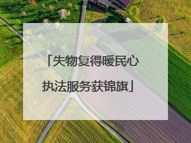 失物复得暖民心 执法服务获锦旗