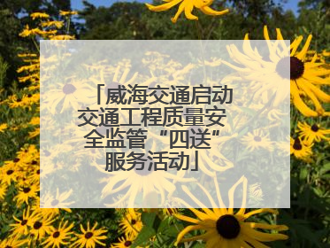 威海交通启动交通工程质量安全监管“四送”服务活动