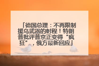 德国总理：不再限制援乌武器的射程！特朗普批评普京正变得“疯狂”，俄方最新回应