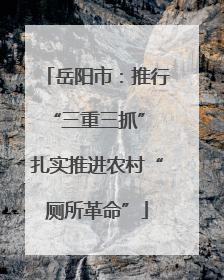 岳阳市：推行“三重三抓” 扎实推进农村“厕所革命”