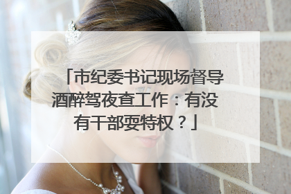市纪委书记现场督导酒醉驾夜查工作：有没有干部耍特权？