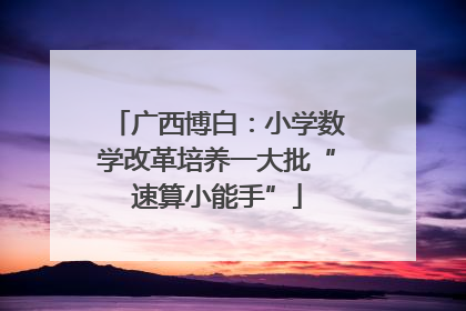 广西博白：小学数学改革培养一大批“速算小能手”