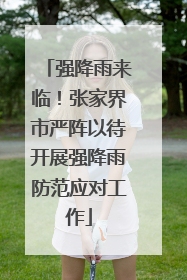 强降雨来临！张家界市严阵以待开展强降雨防范应对工作