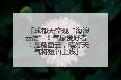 成都天空现“海浪云层”！气象爱好者：是糙面云，晴好天气将短暂上线