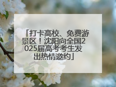 打卡高校、免费游景区！沈阳向全国2025届高考考生发出热情邀约