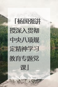 杨国强讲授深入贯彻中央八项规定精神学习教育专题党课