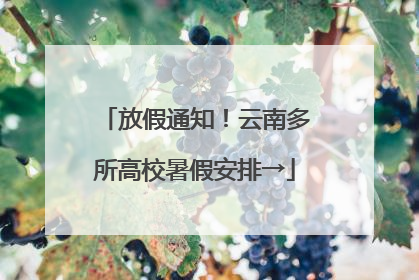 放假通知！云南多所高校暑假安排→