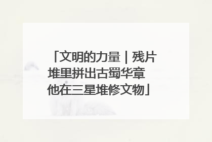 文明的力量｜残片堆里拼出古蜀华章 他在三星堆修文物