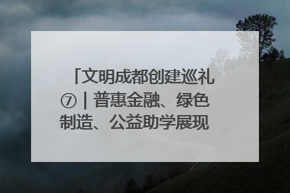 文明成都创建巡礼⑦｜普惠金融、绿色制造、公益助学展现城市文明底色