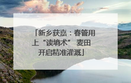 新乡获嘉：春管用上“读墒术” 麦田开启精准灌溉