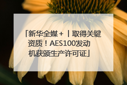 新华全媒＋丨取得关键资质！AES100发动机获颁生产许可证
