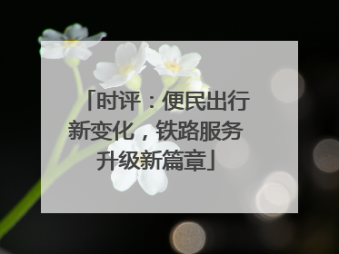 时评：便民出行新变化，铁路服务升级新篇章