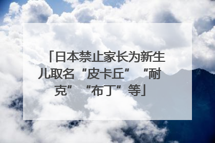 日本禁止家长为新生儿取名“皮卡丘”“耐克”“布丁”等
