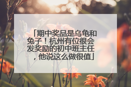 期中奖品是乌龟和兔子！杭州有位很会发奖励的初中班主任，他说这么做很值