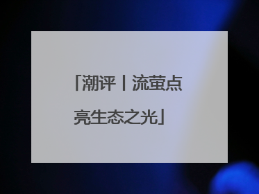 潮评丨流萤点亮生态之光