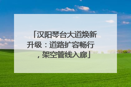 汉阳琴台大道焕新升级：道路扩容畅行，架空管线入廊