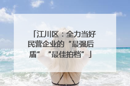 江川区：全力当好民营企业的“最强后盾”“最佳拍档”