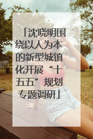 沈晓明围绕以人为本的新型城镇化开展“十五五”规划专题调研