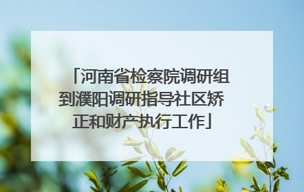 河南省检察院调研组到濮阳调研指导社区矫正和财产执行工作