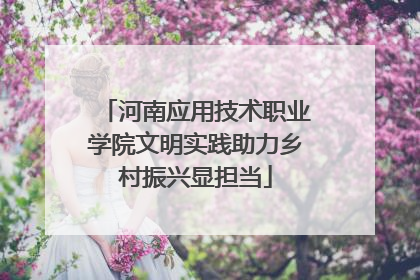 河南应用技术职业学院文明实践助力乡村振兴显担当