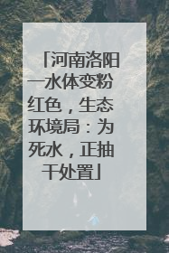 河南洛阳一水体变粉红色，生态环境局：为死水，正抽干处置